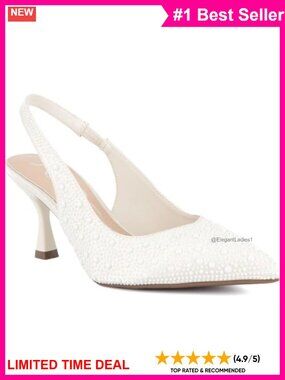 Sugar Women's Slingback Kitten Heels Pointed Toe Dress Shoes for Parties